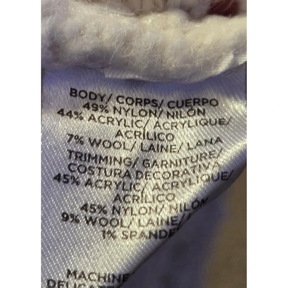 Loft Long Sleeve Popcorn Knit Crewneck Sweater Women's Medium White Wool Blend